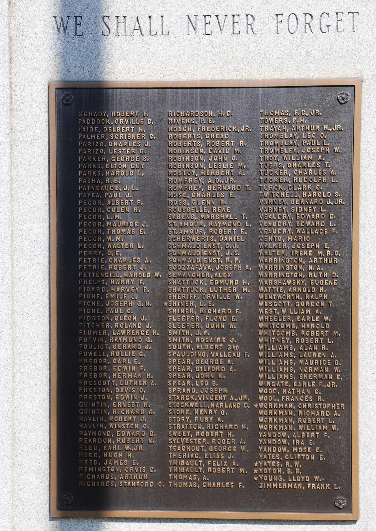 Essex Junction WWII Veterans Memorial