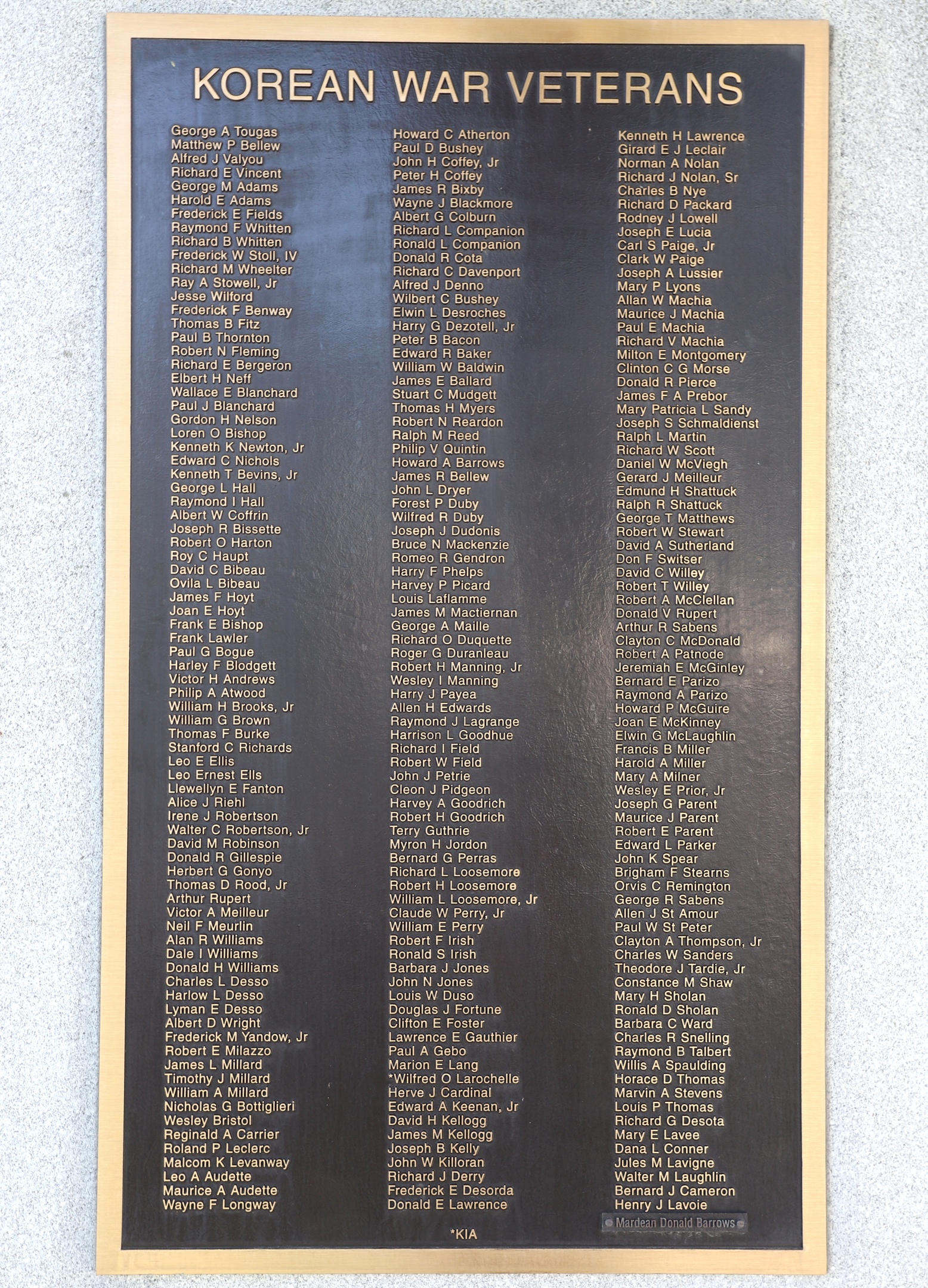 Essex Jct Vermont Korean War Memorial