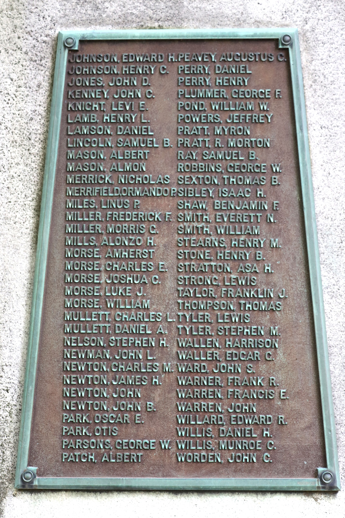Newfane Vermont Civil War Veterans Memorial J-W