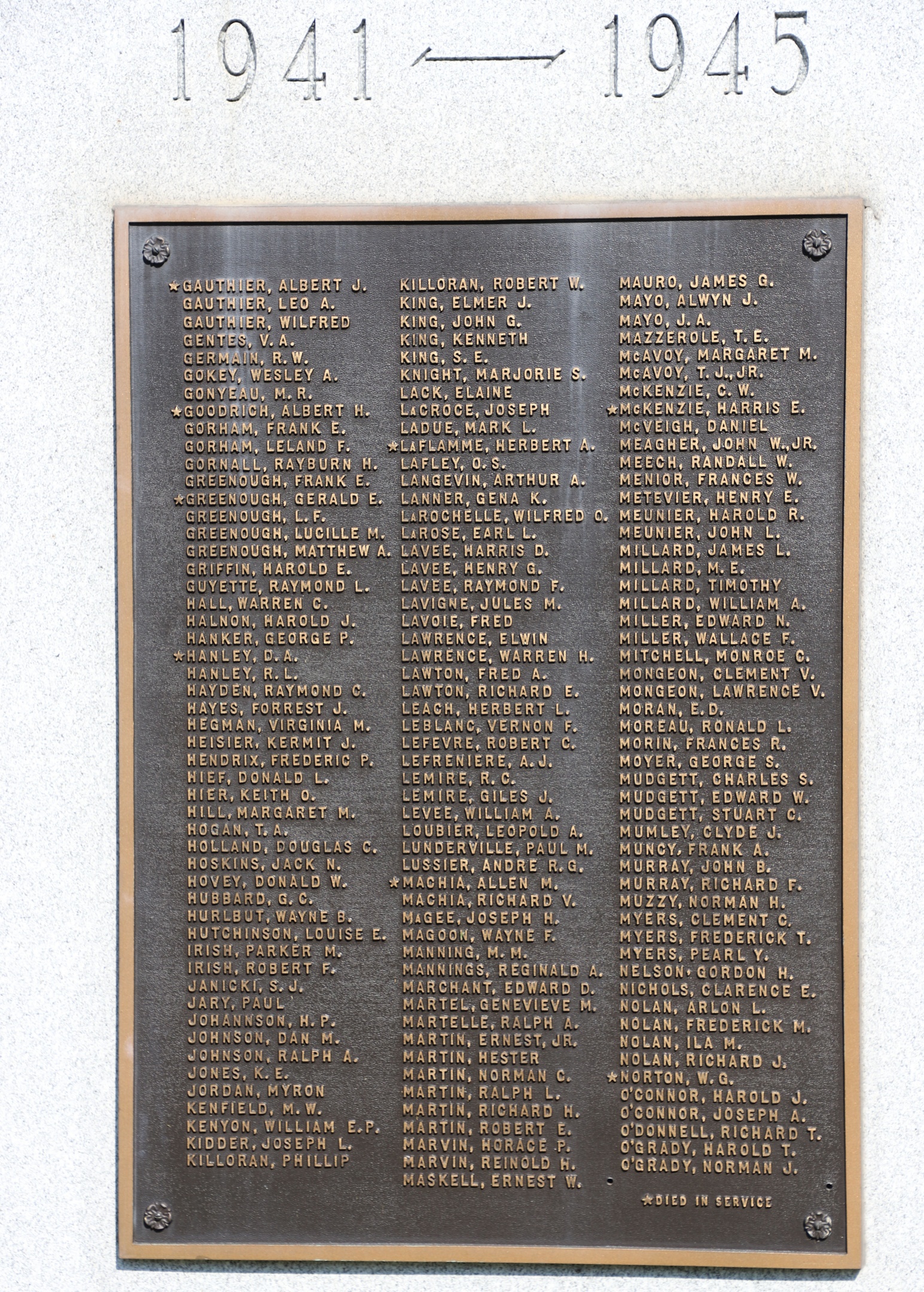 Essex Junction WWII Veterans Memorial