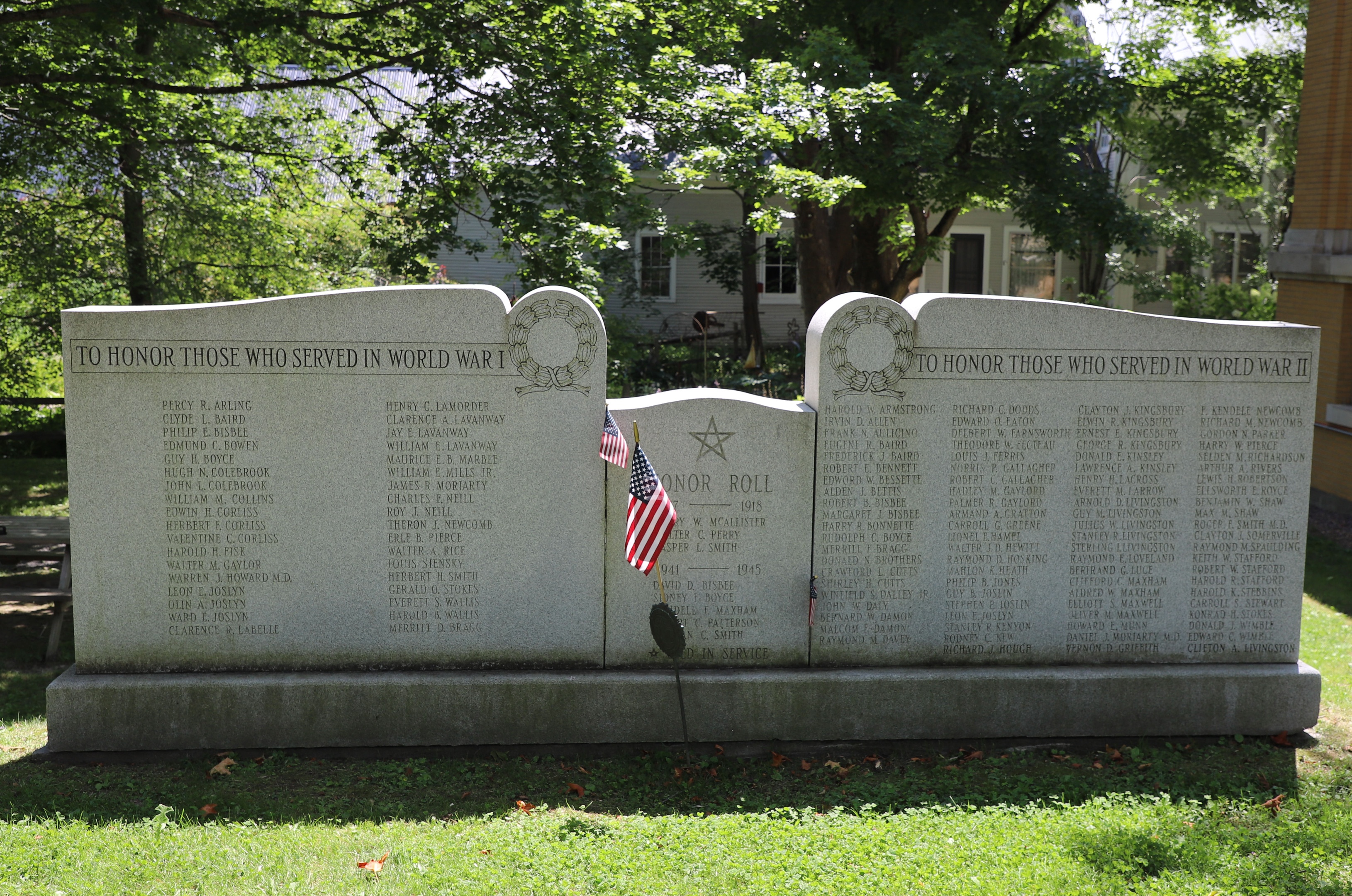 Waitsfield Vermont WWI and WWII Veterans Memorial