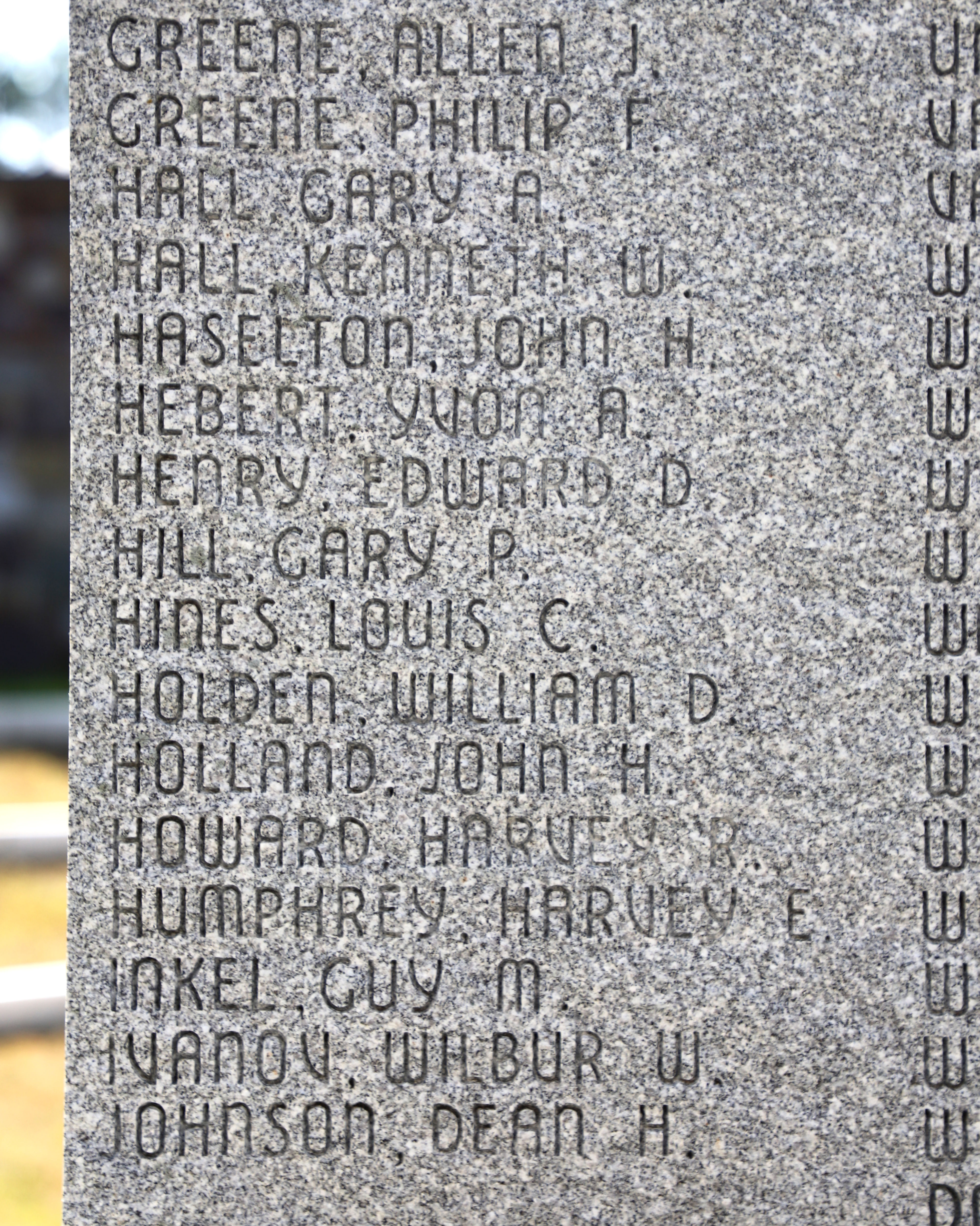 Vermont Vietnam Veterans Memorial - Sharon Vermont - Greene - Johnson