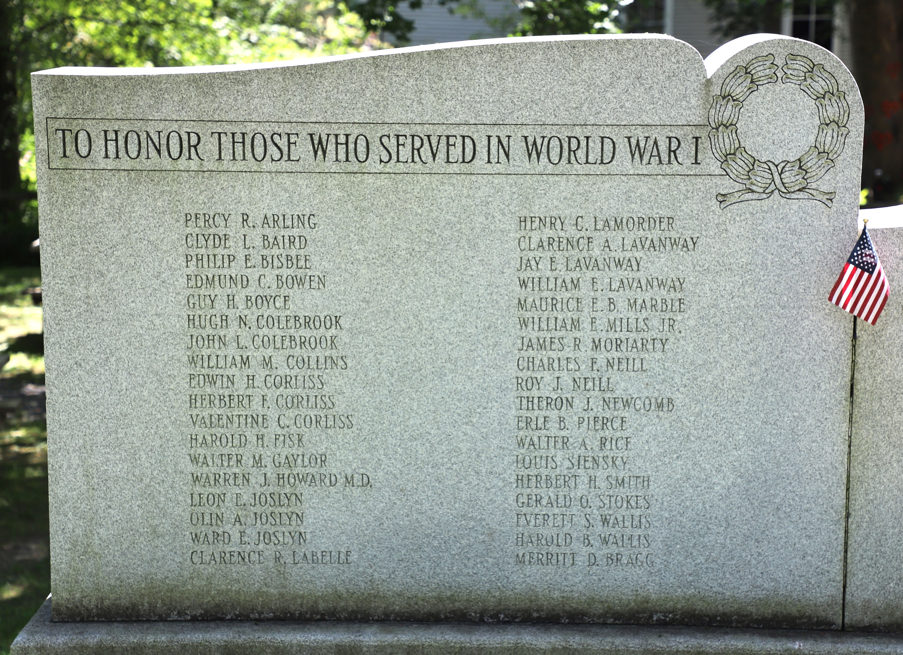 Waitsfield Vermont World War I Veterans Memorial