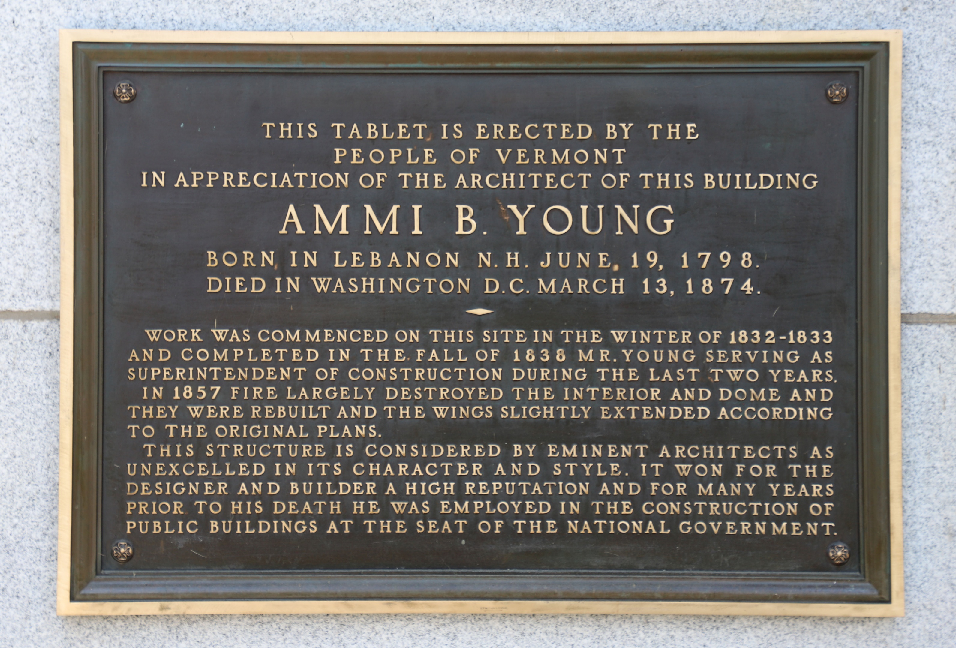 Montpelier Vermont State House - Ammi B Young Architect