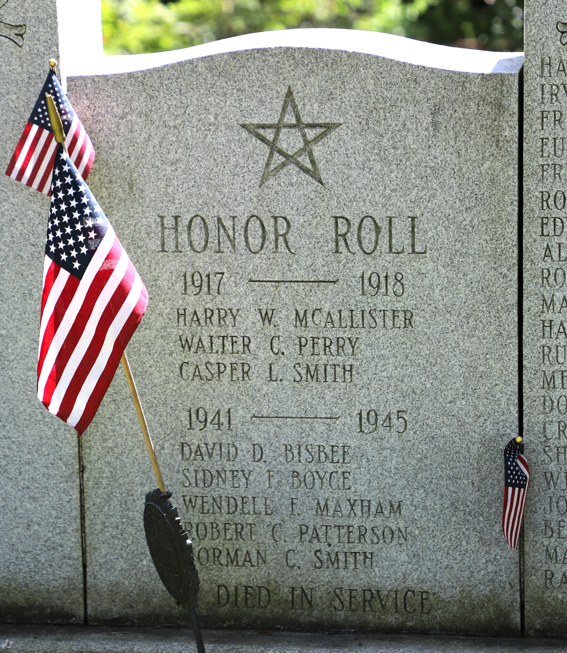 Waitsfield Vermont WWI and WWII KIA Memorial
