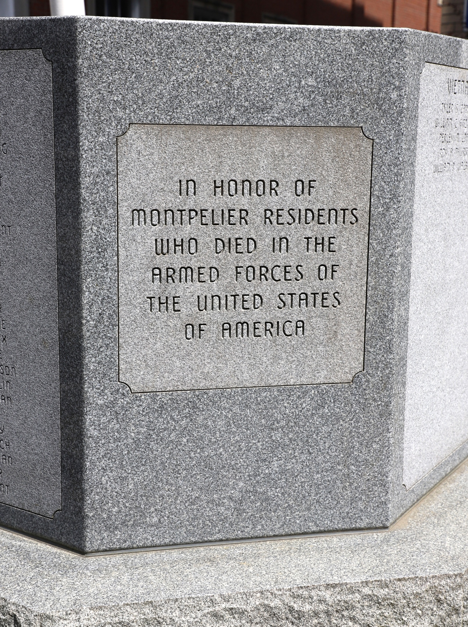 Montpelier Vermont City Veterans Memorial