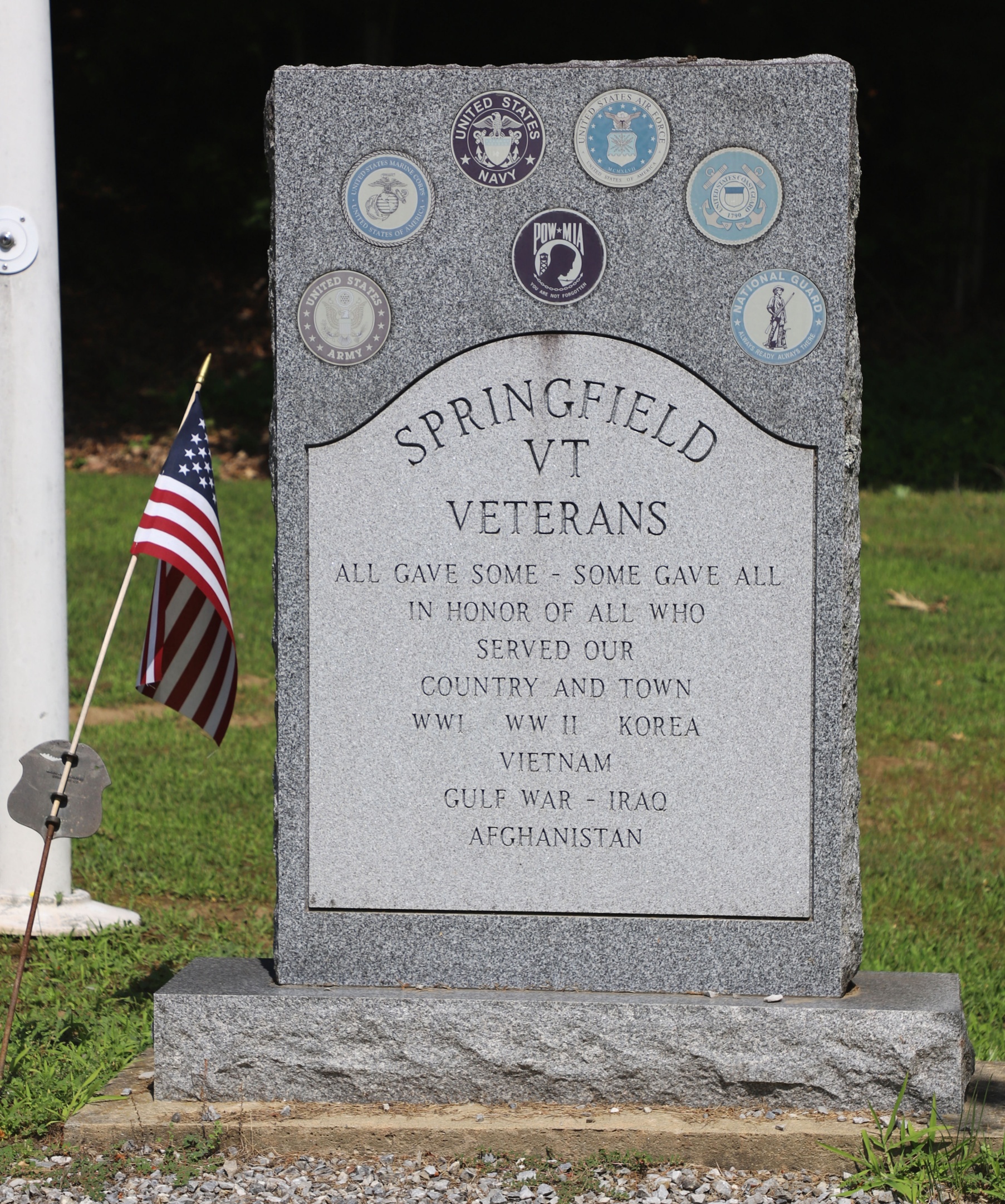 Springfield Vermont Veterans Park All Wars Memorial