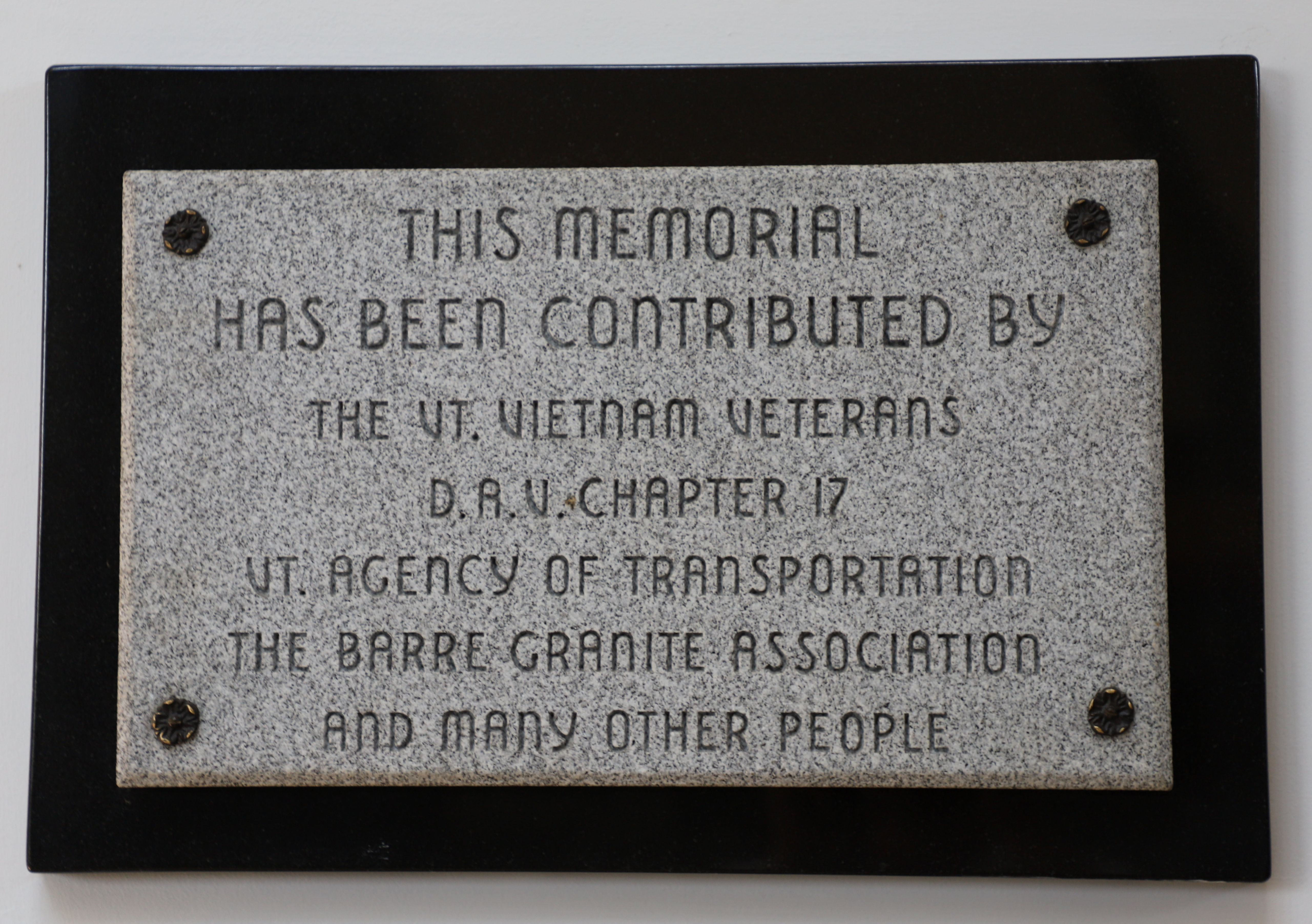 Vermont Vietnam Veterans Memorial - Sharon Vermont  - DAV Gift